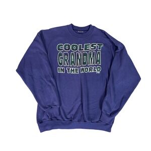 Vintage 1994 Coolest Grandma In The World Purple‎ Sweatshirt Grandmacore Grunge